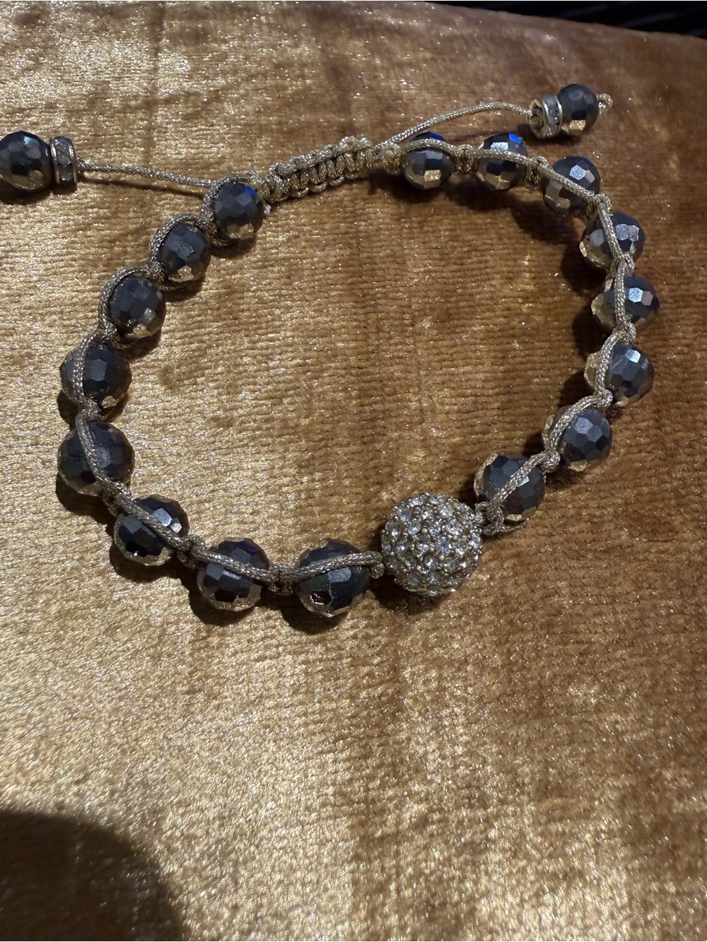 Sparkling Hematite Bead Adjustable Bracelet